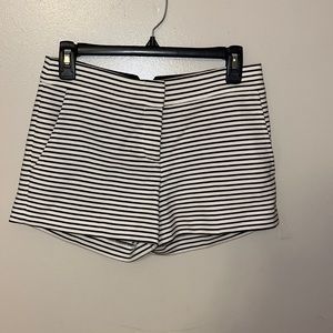 BCBG Maxazria black/white striped shorts.